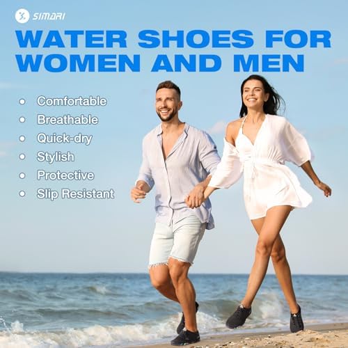 SIMARI Water Shoes - Quick-Dry Aqua Socks for Women & Men | Lightweight Non-Slip Swim Shoes for Surfing & Beach Sports |